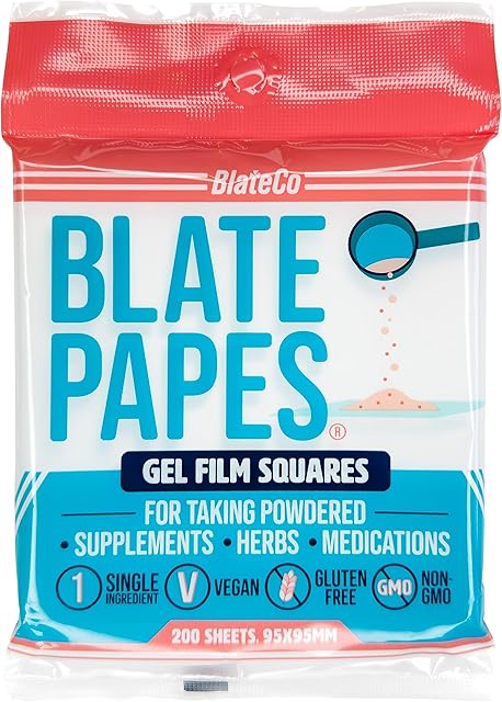 Blate Papes Edible Film Squares, 200 Count | Gel Films for Taking Herbs and Supplements