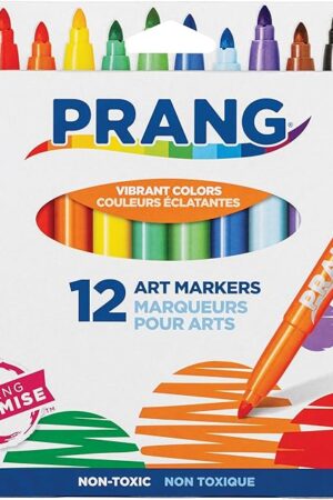 The Prang Classic Art Markers, Bullet Tip, Assorted Colors, 12 Count
