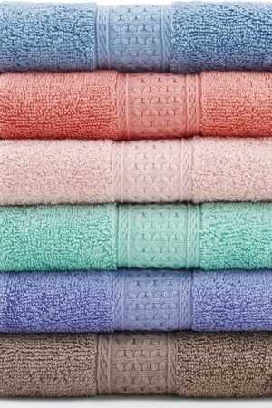 Cleanbear Face-Cloth Washcloths Set,100% Cotton, High Absorbent, 6-Pack 6 Colors, Size13 x13-deep Color