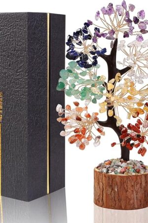 7 Chakra Crystal Tree of Life,Birthday Gifts for Women, Healing Crystal and Stones for Positive Energy,Gifts for Sister and Mom,House Warming Gift,Money Feng Shui Tree Decoration