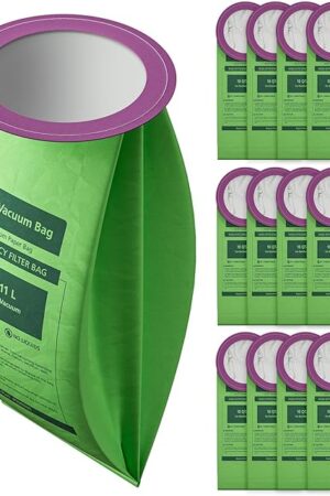 16 Pack 100331 Vacuum Bags Replacement Compatible with ProTeam 10 QT Backpack Vacuum Cleaner, for Coachvac, Super Coachvac, Megavac, Upgraded Vacuum Filters with Open Circular Collar