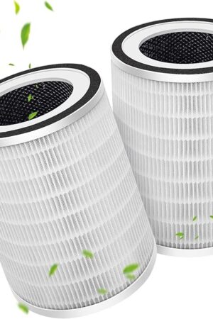 2 Pack True HEPA KILO Filter Replacement for Afloia KILO, KILOPLUS, KILOPRO, MIRO, MIRO PRO, MORENTO MR-Kilo, Kalo Air Purifier, 360° 3-Stage Filtration for Bedroom Large Room Odor Dust Pollen Smoke