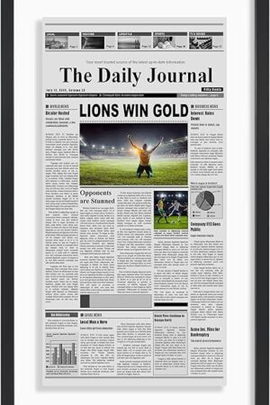 Americanflat 15x26 Newspaper Frame with Shatter-Resistant Glass - Use as 11x22 Newspaper Frame - Signature Float Collection - Engineered Wood Molding - Floating Frames for Wall Display - Black