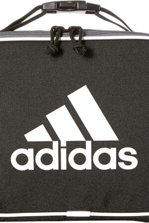 adidas Foundation Insulated Lunch Bag for Men and Women, Black/White, One Size