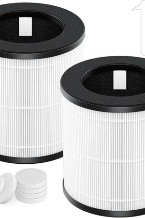 D10 Replacement Filter Compatible with Tailulu D10 Air Purifier, H13 True HEPA Filter, 3-Stage Filtration System, 2 Pack (with 6-Pieces Aroma Pad)
