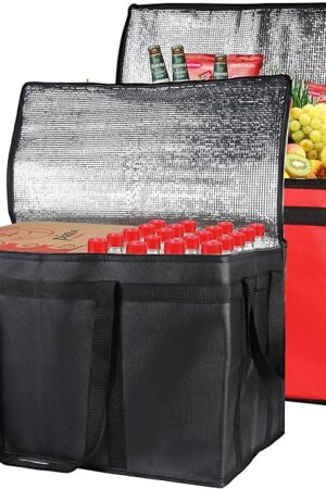 Bodaon Insulated Food Delivery Bag XXX-Large Black Red