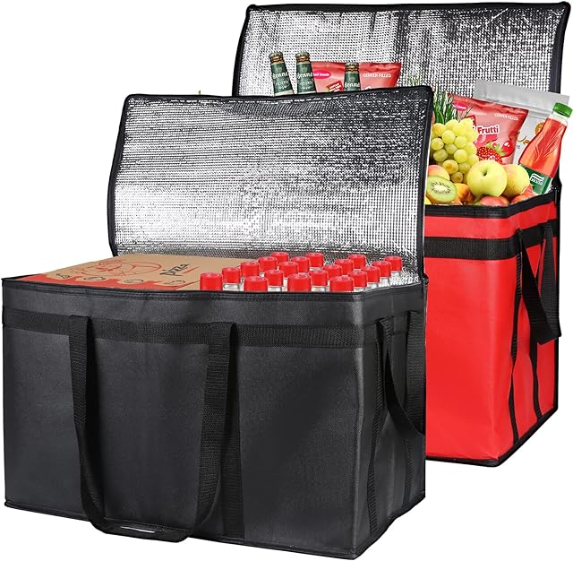 Bodaon Insulated Food Delivery Bag XXX-Large Black Red