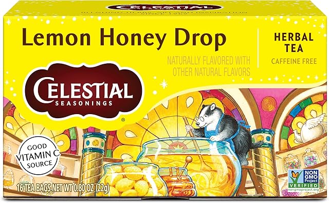 Celestial Seasonings Lemon Honey Drop Herbal Tea, 16 Tea Bags Box