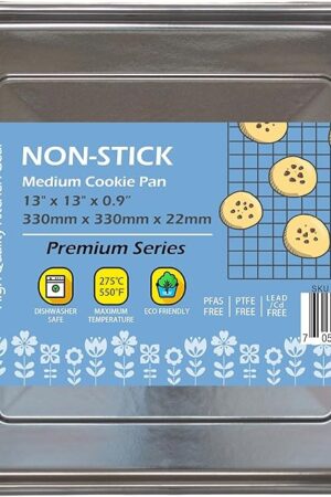 13" x 13" Square Baking Pan, Non-Stick Cookie Sheet for Ninja Foodi Air Fry Oven, 13" Heavy Duty Enamel Baking Tray for Toaster Oven, Replacement Liner