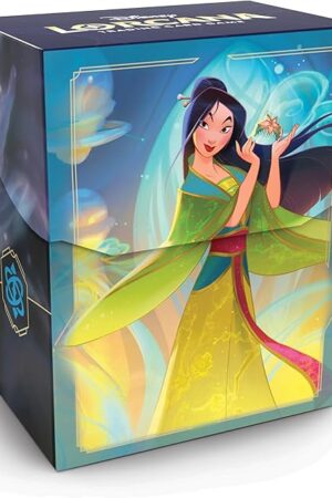 The Ravensburger Disney Lorcana TCG Deck Box Featuring Mulan - Considerate Diplomat | Securely Store 80 Sleeved Cards | Durable Portable Organizer for TCG Players | for Ages 8+
