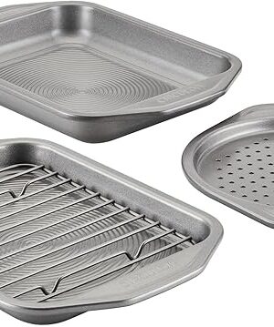 Circulon Total Bakeware Nonstick Toaster Oven & Personal Pizza Pan Baking Set, 4-Piece