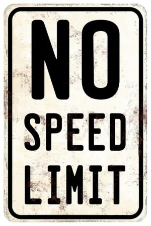 Car Room Wall Decor Vintage Metal Sign No Speed Limit Signs For Boys Room Bedroom Garage Man Cave Art 12x8 Inches