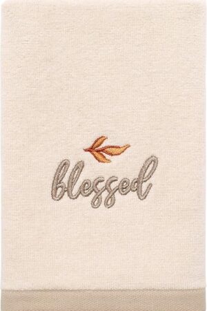Avanti Linens - Fingertip Towels, Soft & Absorbent Cotton Towel, Fall Home Decor, Set of 2 (Grateful Patch Collection)