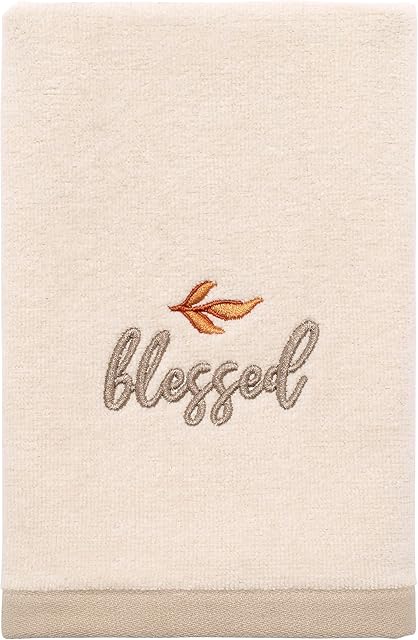 Avanti Linens - Fingertip Towels, Soft & Absorbent Cotton Towel, Fall Home Decor, Set of 2 (Grateful Patch Collection)