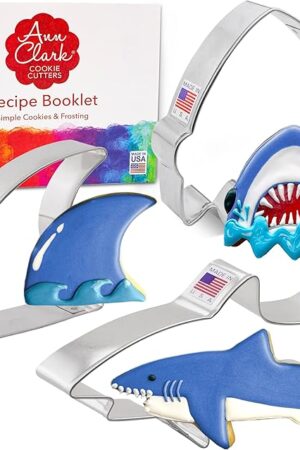 Ann Clark Cookie Cutters Shark 3 Piece Set, Shark, Shark Fin, Shark Head