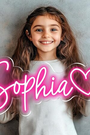Custom Neon Sign – Personalized LED Neon Name Sign for Wall Decor, Bedroom, Birthday Gifts for 10 Year Old Girls, Wedding Proposal, Party Backdrop, Kids Room Decor, Customizable LED Light (Pink)