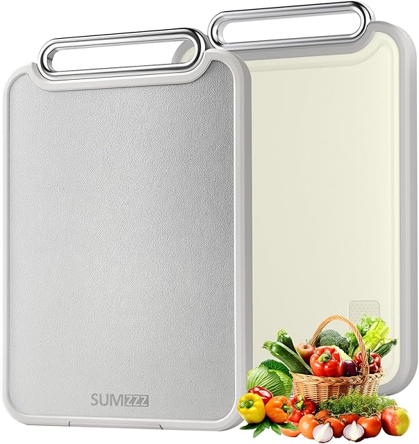 Stainless Steel Cutting Board Double Sided 304 Steel & Food-Grade PP, Large Chopping Board for Meat and Kitchen, Non-Slip 16?×11?