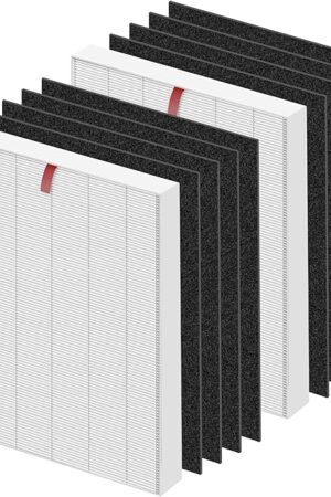 APPLIANCEMATES C545 Replacement Filter S for Winix C545 Air Purifier, Replace 1712-0096-00 2522-0058-002, 2 × H13 Ture HEPA Filters + 8 × Activated Carbon Filters