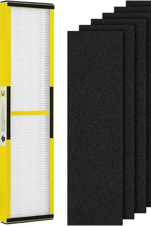 2 Pack FLT5000 HEPA Replacement Filt-er C with 6 Pack Activated Carbon for G-Guardian AC5250PT AC5000 AC5000E AC5300B AC5350B AC5350BCA AC5350W CDAP5500