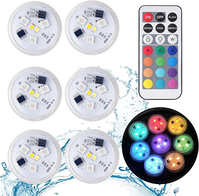ALED LIGHT Submersible Led Lights 6 PCS RGBW