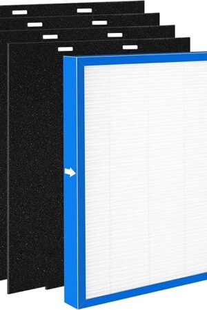 AF-10 Replacement Filter Compatible with HoMedics Air Purifier AF-10 AP-15 AR-10 Filter, Part Number AF-10FL AP-15CRF AF-15, with 1 HEPA Filter + 4 Activated Carbon Pre-filters