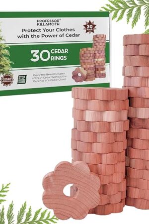 30 Cedar Rings for Clothes Storage - Stop Clothes Damage - 30 Fresh Cedar Rings to Protect Your Clothes