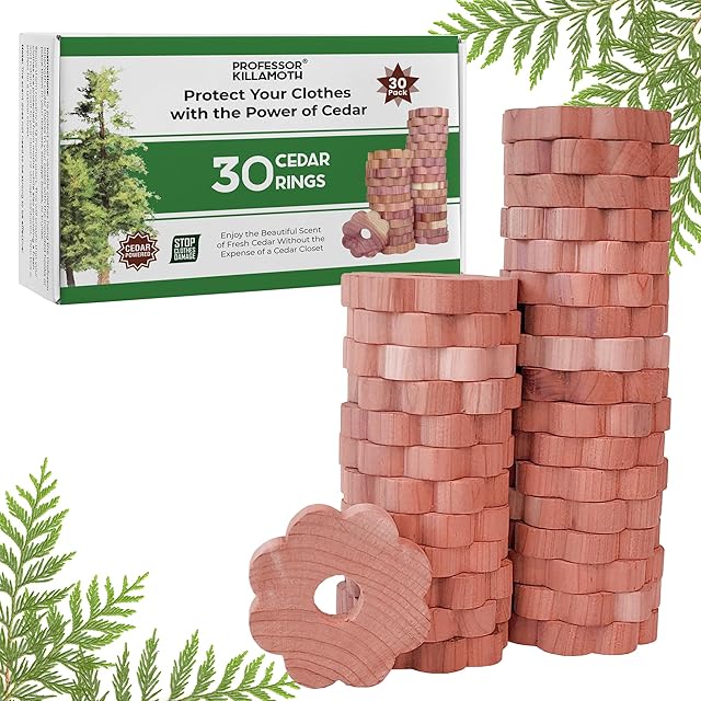 30 Cedar Rings for Clothes Storage - Stop Clothes Damage - 30 Fresh Cedar Rings to Protect Your Clothes