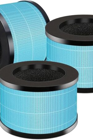 3 Pack MK06 MK01 Filter Replacement Compatible for AROEVE MK01 MK06 MG01JH, and for ToLife TZ-K1, H13 Ture HEPA filter