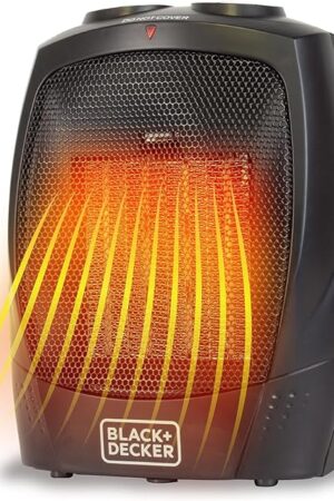BLACK+DECKER Portable Space Heater, Room Space Heater with Carry Handle for Easy Transport
