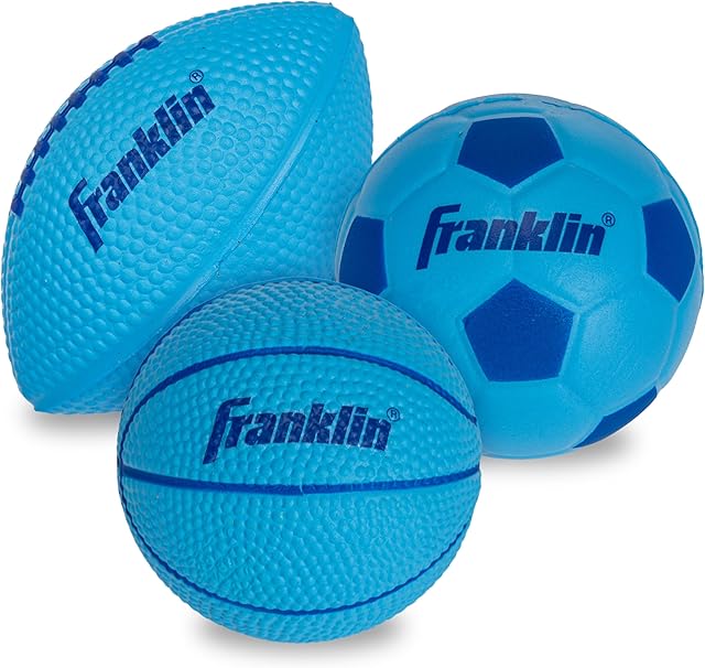 The Franklin Sports Kids Foam Sports Balls - Mini Foam Footballs, Basketballs + Soccer Balls for Kids - Indoor + Outdoor Soft Toy Equipment - Perfect Backyard + Practice Toys