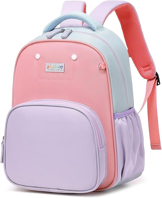ABSHOO Preschool Backpacks for Girls School Bookbag Kindergarten Backpack Purple and Pink
