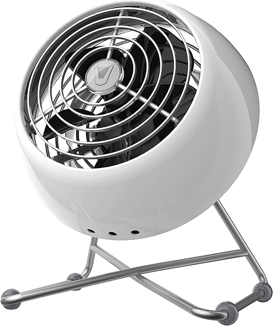Vornado VFAN Mini Modern Vintage Fan Retro Metal Air Circulator Fan for Desk & Bedside