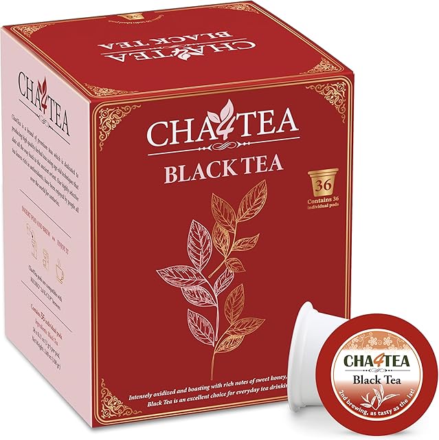 Cha4TEA 36-Count Black Tea Pods for Keurig K-Cup Brewers