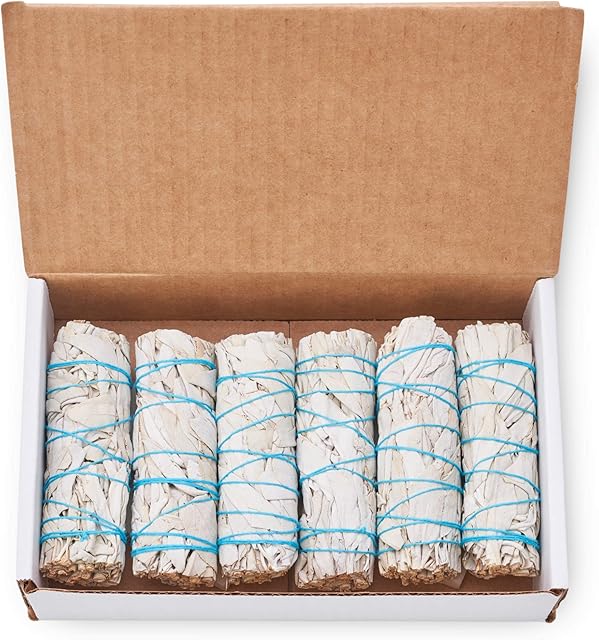 6 Pack White Sage ~ Sage Smudge Sticks for Smudging & Cleansing Energy ~ Bulk/Wholesale ~ Sustainably Grown (6 Pack)
