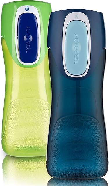 Contigo AUTOSEAL Trekker Kids Water Bottles, 14 oz., 2-Pack, Granny Smith and Nautical