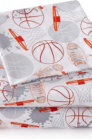 1500 Supreme Kids Bed Sheet Collection Toddler Sheet Sets Full Basketball