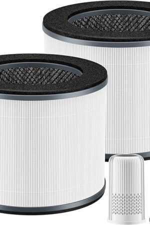 AP-T10FL Replacement Filter for HoMedics AP-T10-BK and AP-T10-WT Air Purifier, 360-Degree Efficient AP-T10 Filter, 2 Pack