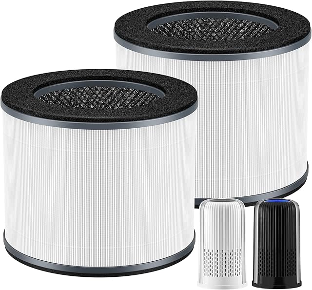 AP-T10FL Replacement Filter for HoMedics AP-T10-BK and AP-T10-WT Air Purifier, 360-Degree Efficient AP-T10 Filter, 2 Pack