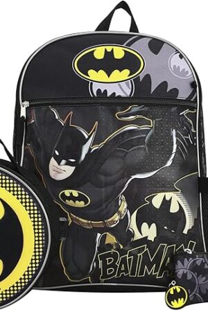 BIOWORLD Men's Batman Backpack Set Grey One Size