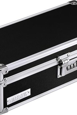 Vaultz Locking Medicine Storage Box with Combination Lock, 3.75" x 11.88" x 5.25", Black (VZ03480)