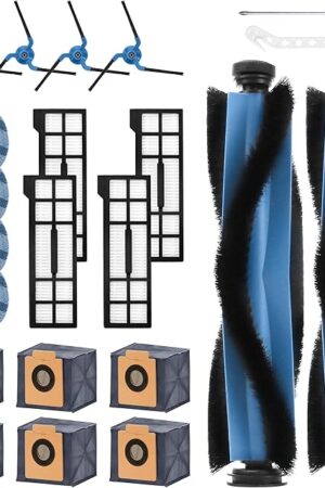 X10 Pro Omni Accessories fit for Eufy X10 Pro Omni Robot Vacuum, include 6 Dust-Bags, 4 Side Brushes, 4 Mop Pads, 2 Main Roller Brushes, 4 Filters, 1 Cleaning Brush LUXRILIX