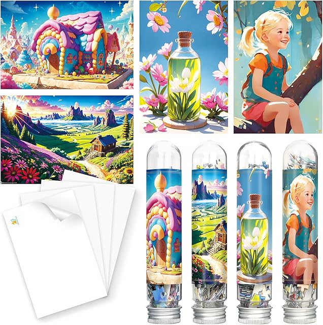 The Mini Jigsaw Puzzles for Adults (4 Packs, 150 Pcs Each) - 4 in 1 Set, 15 x 10 cm, Cartoon Style, Intermediate Skill Level, Portable, Comes with Tweezers & Puzzle Saver