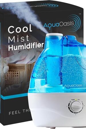 AquaOasis® Cool Mist Humidifier (2.2L Water Tank) Quiet Ultrasonic Humidifiers for Bedroom & Large room - Adjustable -360 Rotation Nozzle, Auto-Shut Off, Humidifiers for Babies Nursery & Whole House