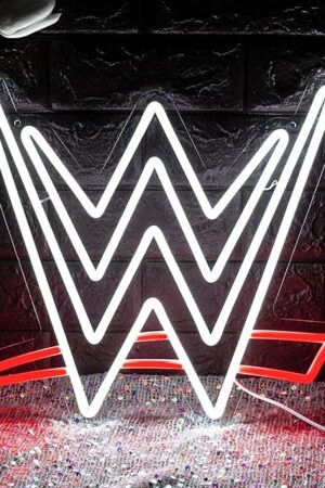 Wrestling Neon Sign, LED Wrestling Neon Sign for Wall and Room Decor, USB Night Light for Game Bedroom Birthday Competition Party Gifts (Red White)