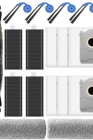 19 Pack Replacement Accessories Kit Compatible with ECOVACS DEEBOT X9 Pro Omni Robot Vacuum, 1 Main Brush, 6 Dust Bag, 4 HEPA Filter, 2 Mopping Roller, 4 Side Brush
