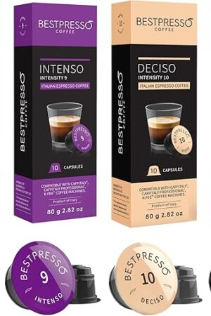 Bestpresso Coffee capsules compatible with Starbucks Verismo, Caffitaly, CBTL, K-fee systems 80 Pods (Variety Pack)