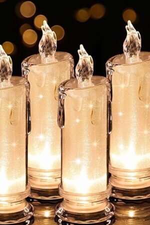 4PCS White LED Candles (D:2.5" x H:7"),Flameless Pillar Candle,Battery Operated Candles/Fake Candle, Velas Artificiales para Decoracion for Valentine Wedding Ramadan Christmas Decorations