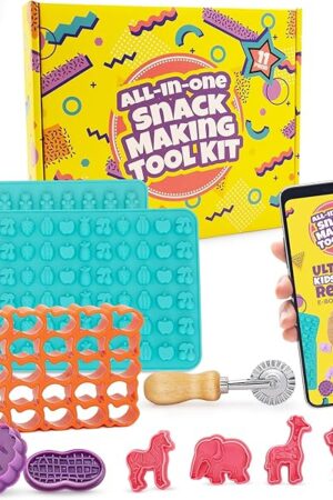 All-in-One Snack Making Kit – 11-Piece DIY Set for Goldfish Cracker Cutter, Animal Cookies, Gummies & More – Includes Cookie Cutters, Silicone Gummy Molds & Dropper – Fun & Easy for Kids & Families