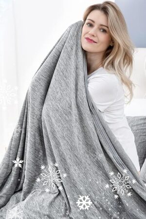 CHOSHOME Cooling Blanket for Hot Sleepers Lightweight Summer Cold Thin Blankets for Sleeping, Hot Flashes Night Sweats, Soft Blanket for Bed, Throw Size, Grey