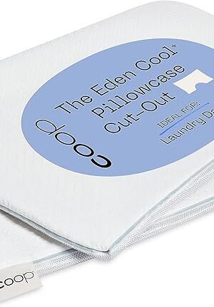 Coop Home Goods Cool+ Cut-Out Pillow Cover, Queen Size, Cut-Out Shape, Cooling Bed Pillow Case for Hot Sleepers, Ultra Soft & Breathable Pillowcase with Zipper and 2-Inch Gusset